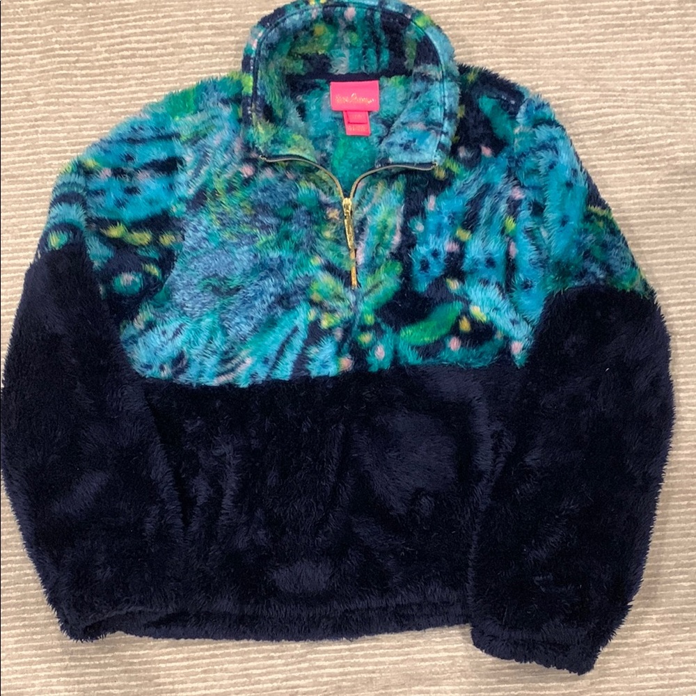 Lilly Pulitzer Blue and Green Fleece